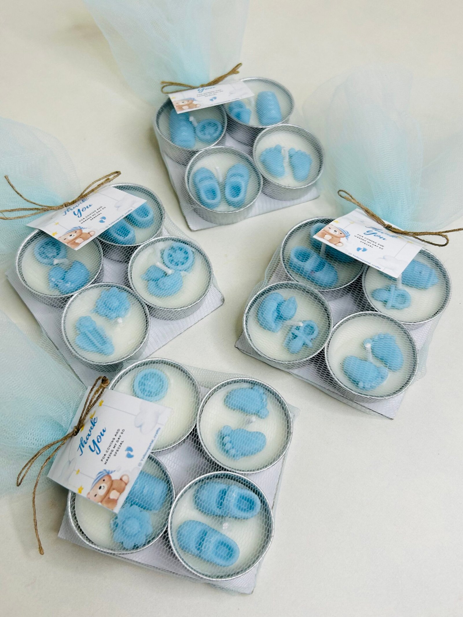 Baby Shower Candle Blue Net (Pack of tealight) – Yellow Petal