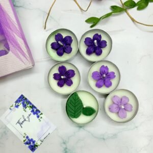 Flower Tlight Candle | Pack of 6 Tlight combo | Lavender Color