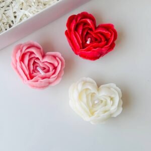 Rose Heart Candle | Pack of 3 Heart Candle combo | Window Box