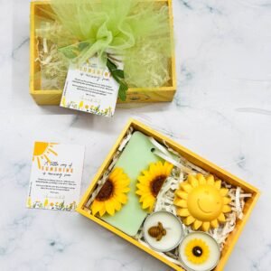 Sunshine Theme Baby Shower Hamper | Sachet, Soap and Tlight combo | MDF Tray