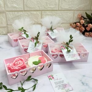 Floral Return Gift Hamper | Rose Candle and Wax Sachet Combo | MDF Tray