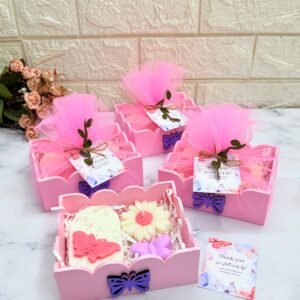 Butterfly Theme Return Gift Hamper | Candle, Soap and Wax Sachet Combo | MDF Tray