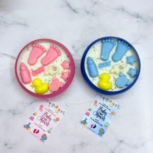 Decorative Soy Wax Urli Bowl Candle | Baby Shower | Pink & Blue | 330gm