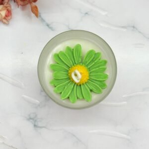 Daisy Frost Jar Candle | Frost Glass | Lemongrass Scented