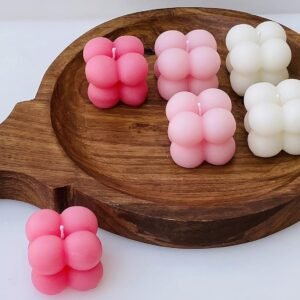 Pink Ombre Mini Bubble Candle | Vanilla Scent | Pack of 6