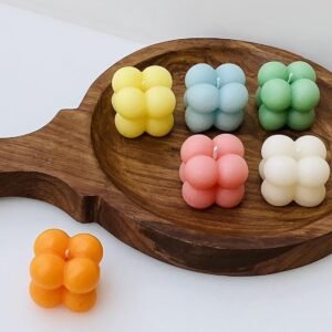 Multicolor Mini Bubble Candle | Vanilla Scent | Pack of 6
