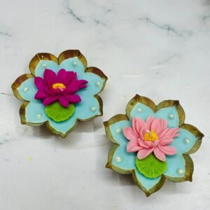 Lotus Flower Theme Diwali Urli Candle | Soy Wax | Pack of 2 | 110gm Each